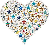 Colorful Heart Stars 10 Variation 3 No Background