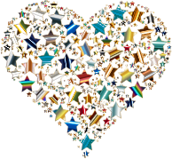 Colorful Heart Stars 10 Variation 4 No Background