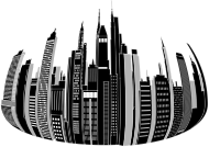 Distorted City Skyline