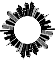 Cityscape Skyline Radial 3