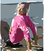 Lady looking at camera