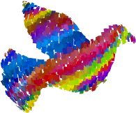 Psychedelic Confetti Peace Dove
