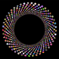 Colorful Circles Shutter Vortex 8 Variation 2