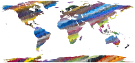 Low Poly Prismatic Streaked World Map