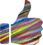 Low Poly Prismatic Streaked Thumbs Up