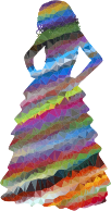 Low Poly Prismatic Streaked Formal Gown Woman