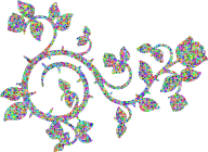 Low Poly Prismatic Roses And Vines
