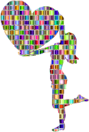 Chromatic Mosaic Woman With Big Heart