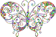 Chromatic Mosaic Flourish Butterfly