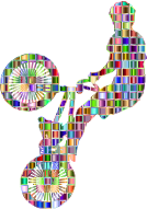 Chromatic Mosaic BMX Silhouette