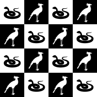 Bird and snake pattern (black and white)