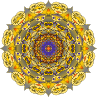 Purple and gold mandala