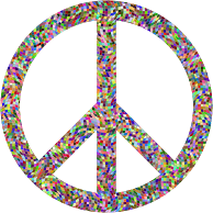 Prismatic Confetti Peace Sign