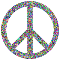 Prismatic Psychedelic Confetti Peace Sign
