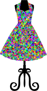 Low Poly Prismatic 1950s Vintage Dress