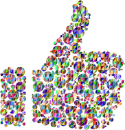 Chromatic Triangular Thumbs Up Circles
