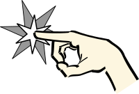 hand pointing at star