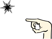 hand pointing at star 2