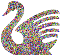 Prismatic Confetti Swan3