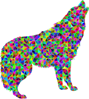 Low Poly Prismatic Howling Wolf