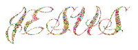 Chromatic Tiled Jesus Typography Enhanced No Background
