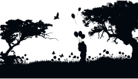Love Landscape Silhouette Isolated