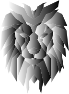 Grayscale Polygonal Lion Face