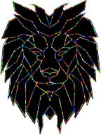 Chromatic Polygonal Lion Face