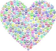 Prismatic Peace Sign Heart