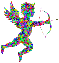 Low Poly Prismatic Martin74 Cupid Silhouette