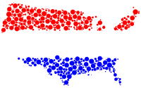 United States Flag Map Circles