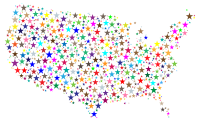 United States Map Prismatic Stars 2