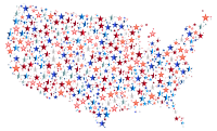 United States Map Prismatic Stars 4
