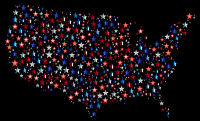 United States Map Prismatic Stars 4 With Background