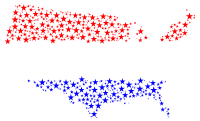 United States Map Flag Stars