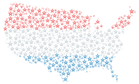 United States Map Flag Stars Enhanced