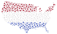 United States Map Flag Stars Enhanced 2 No Background
