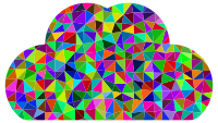 Low Poly Prismatic Simple Cloud Icon Silhouette