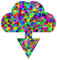 Low Poly Prismatic Simple Download Cloud Icon