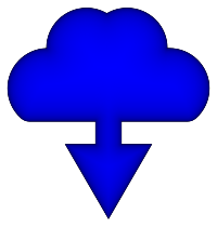 Simple Download Cloud Icon Glowing