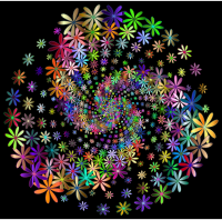 Prismatic Floral Vortex 5 Variation 2 With Background