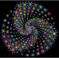 Prismatic Floral Vortex 6 With Background