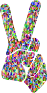 Low Poly Chromatic Peace Sign Silhouette Smoothed
