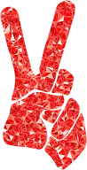 Ruby Peace Sign Silhouette Smoothed