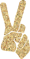 Gold Tiled Peace Sign Silhouette Smoothed No Background