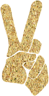 Gold Tiled Peace Sign Silhouette Smoothed Variation 2 No Background