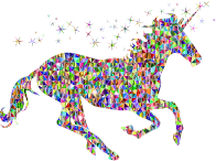 Polychromatic Low Poly Magical Unicorn