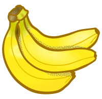 bunch of bananas - coloured