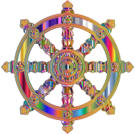 Prismatic Ornate Dharma Wheel 7 Variation 2