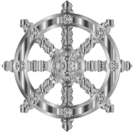 Stainless Steel Ornate Dharma Wheel